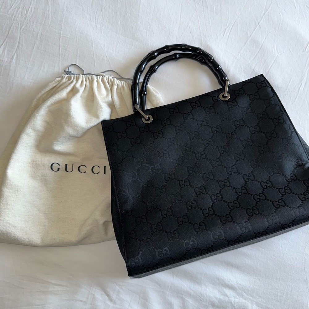 Gucci GG Nylon Bamboo Tote Bag
